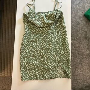 SHEIN Green Floral Mini Dress